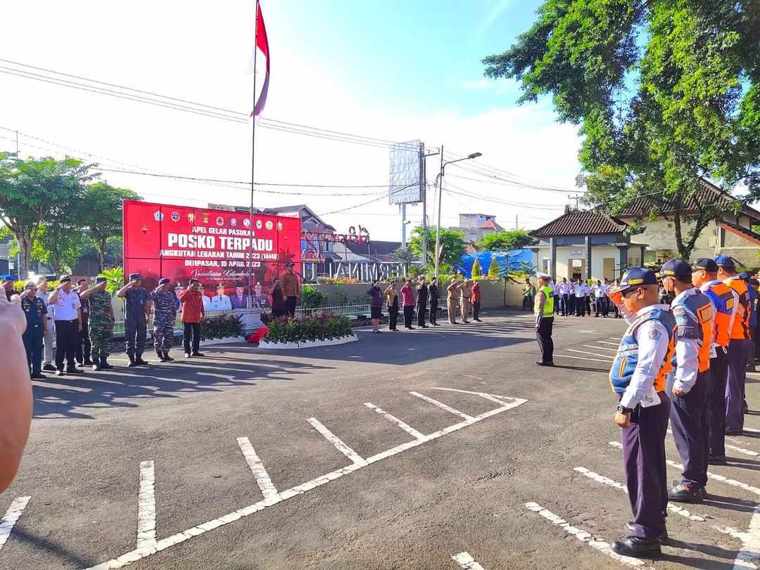 Dishub Kota Denpasar Melaksanakan Apel Gelar Pasukan dalam rangka pengamanan Angkutan Lebaran tahun 2023/ 1444H